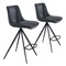 Modern Home Set of 2 Black Upholstered Counter Chairs 39"